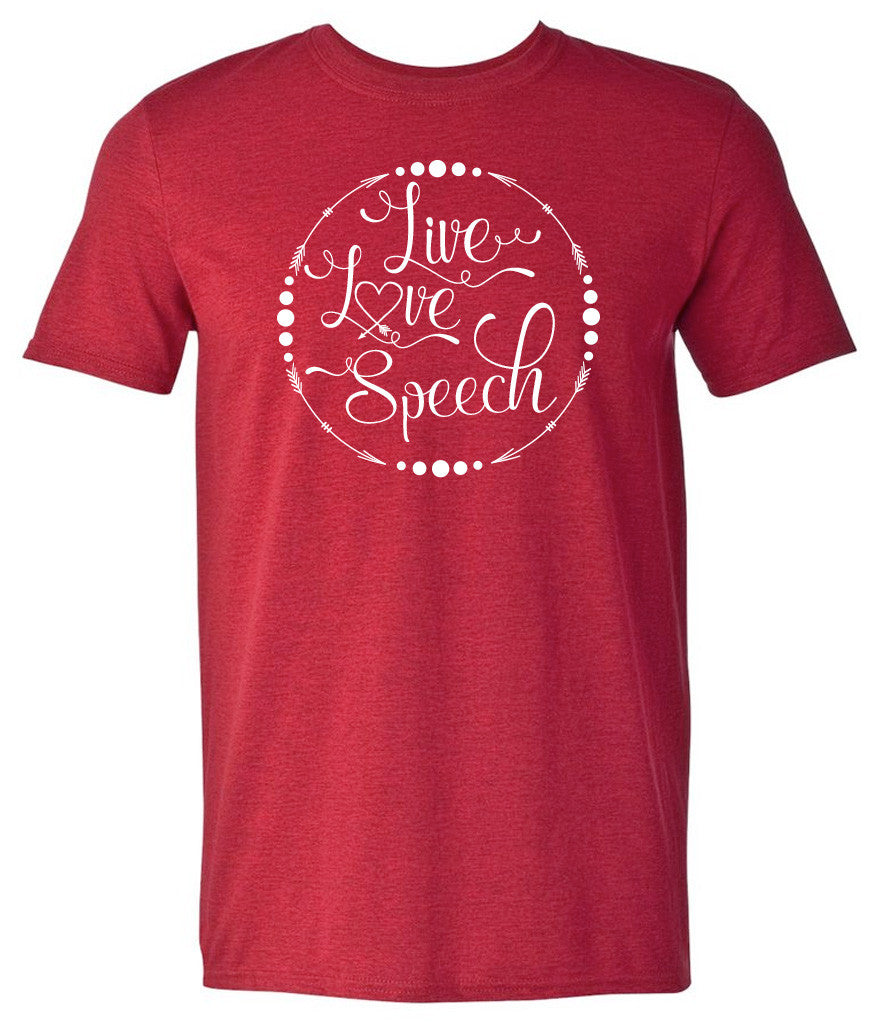 Live, Love, Speech - Antiq Cherry Red