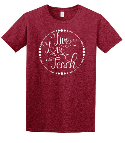 Live, Love, Teach - Antiq Cherry Red
