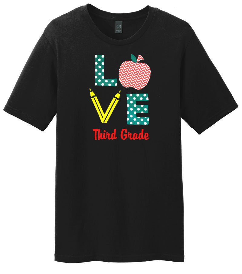 Love Third Grade Pencil Shirt